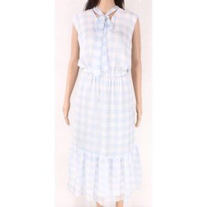 Women's Dress Tie-Neck Gingham 12